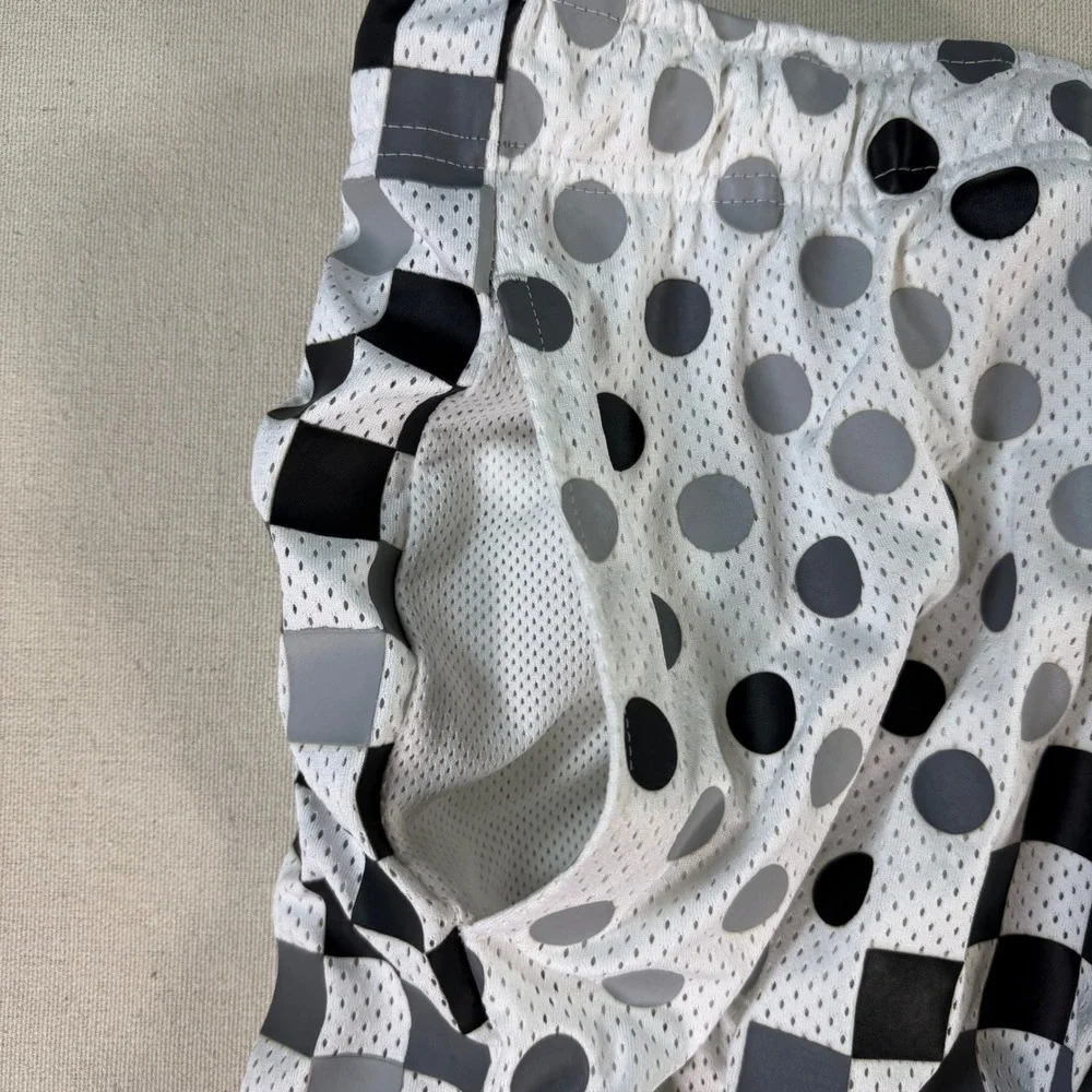 Jordan Nike Air Mens Shorts XL Checkerboard Polka Dot White Black Heavy Weight